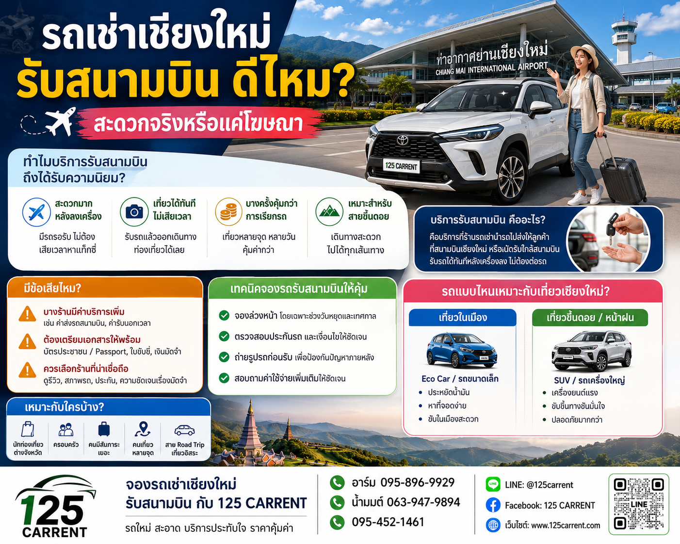 รถเช่าเชียงใหม่ รับสนามบิน ดีไหม สะดวกจริงหรือแค่โฆษณา ปี 2569